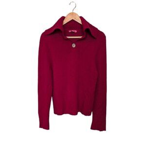 Red Vintage 100% Cashmere Sweater - Coin Laundry - Broken Button